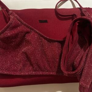 Triangl Bikini Mica Chee Sparkle Dark Red Small